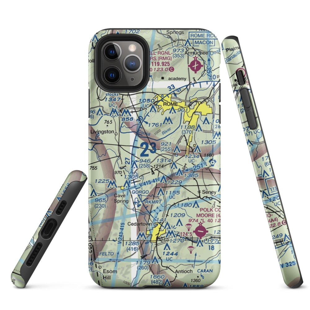 Dawson Field (53GA) VFR Sectional  Tough iPhone Case iPhone 11 Pro Max model shown
