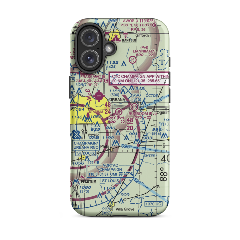 Day Aero-Place Airport (6IS0) VFR Sectional  Tough iPhone Case iPhone 16 Plus model shown