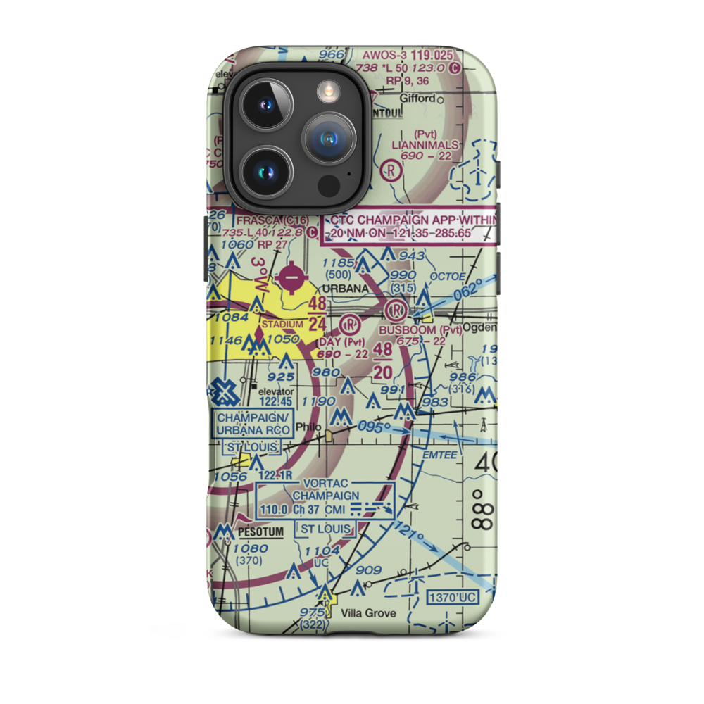 Day Aero-Place Airport (6IS0) VFR Sectional  Tough iPhone Case iPhone 16 Pro Max model shown
