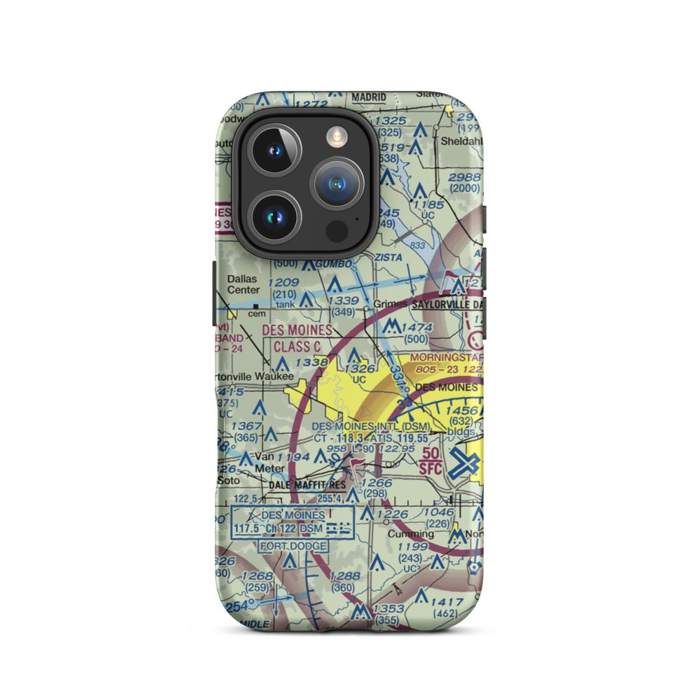 Day Field (IA47) VFR Sectional  Tough iPhone Case iPhone 16 Pro model shown
