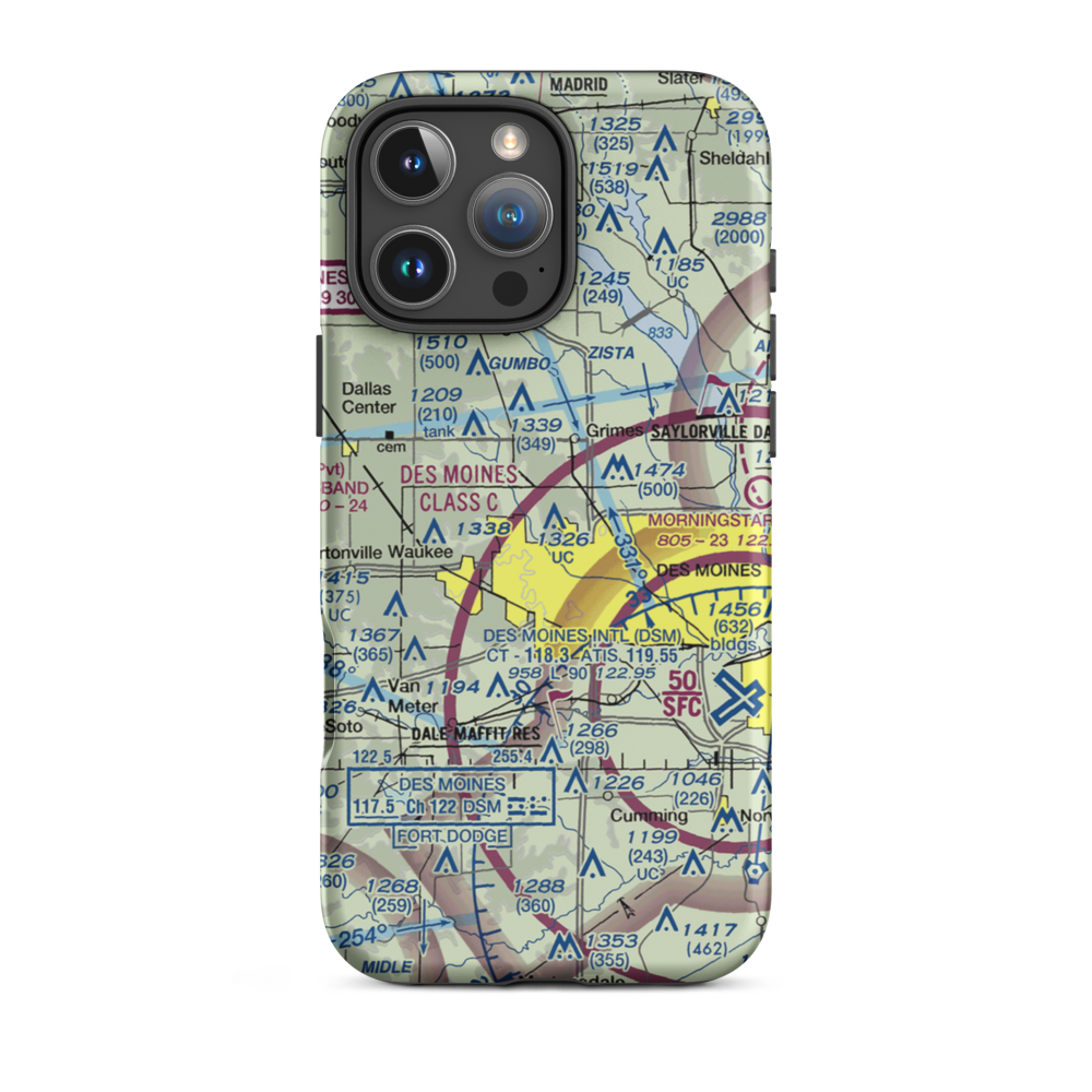 Day Field (IA47) VFR Sectional  Tough iPhone Case iPhone 16 Pro Max model shown