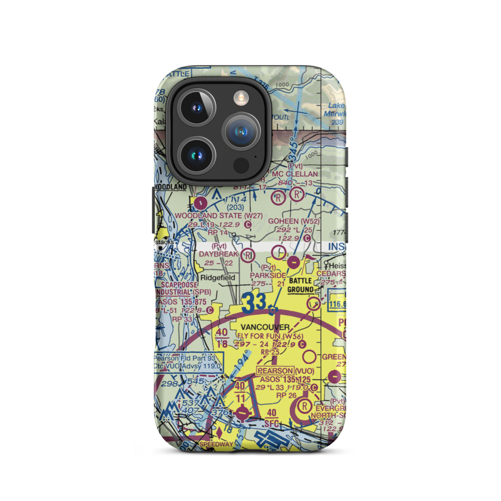 Daybreak Airport (WA46) VFR Sectional  Tough iPhone Case iPhone 16 Pro model shown