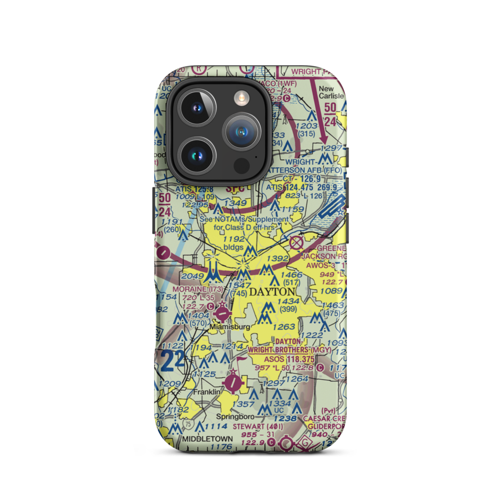 Dayton Transportation Center Heliport (5D7) VFR Sectional  Tough iPhone Case iPhone 16 Pro model shown