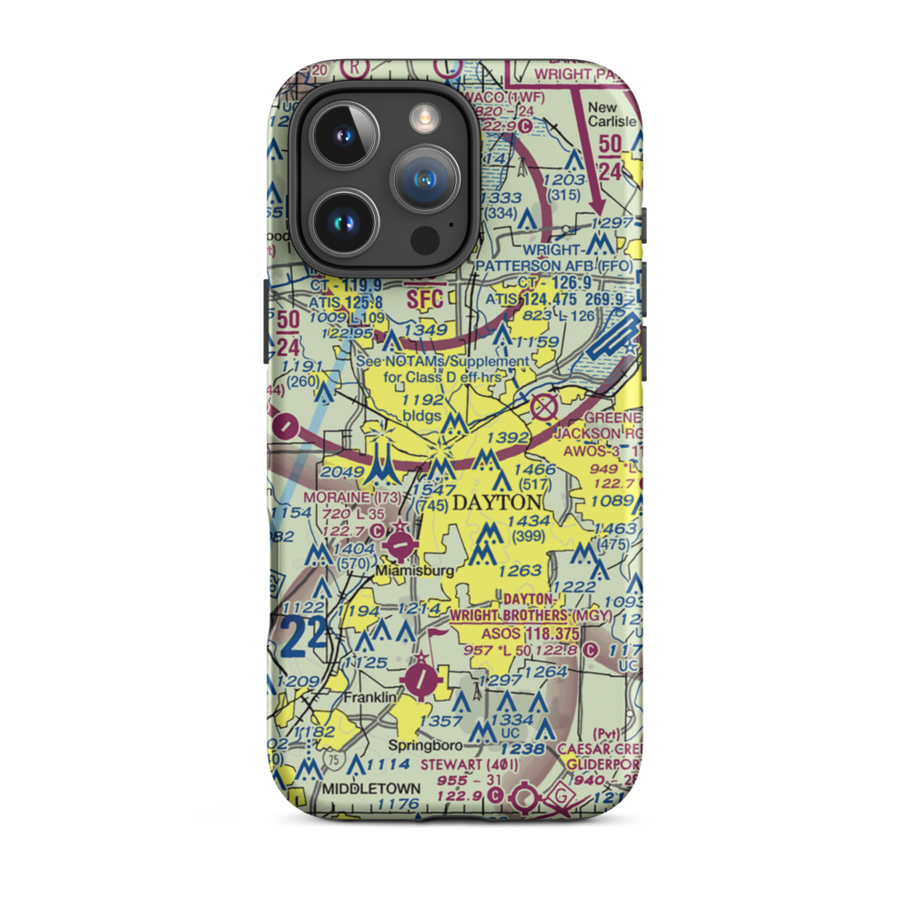 Dayton Transportation Center Heliport (5D7) VFR Sectional  Tough iPhone Case iPhone 16 Pro Max model shown