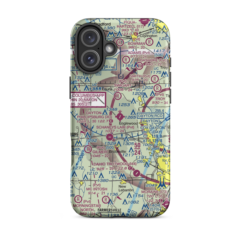 Dayton-Phillipsburg Airport (3I7) VFR Sectional  Tough iPhone Case iPhone 16 Plus model shown