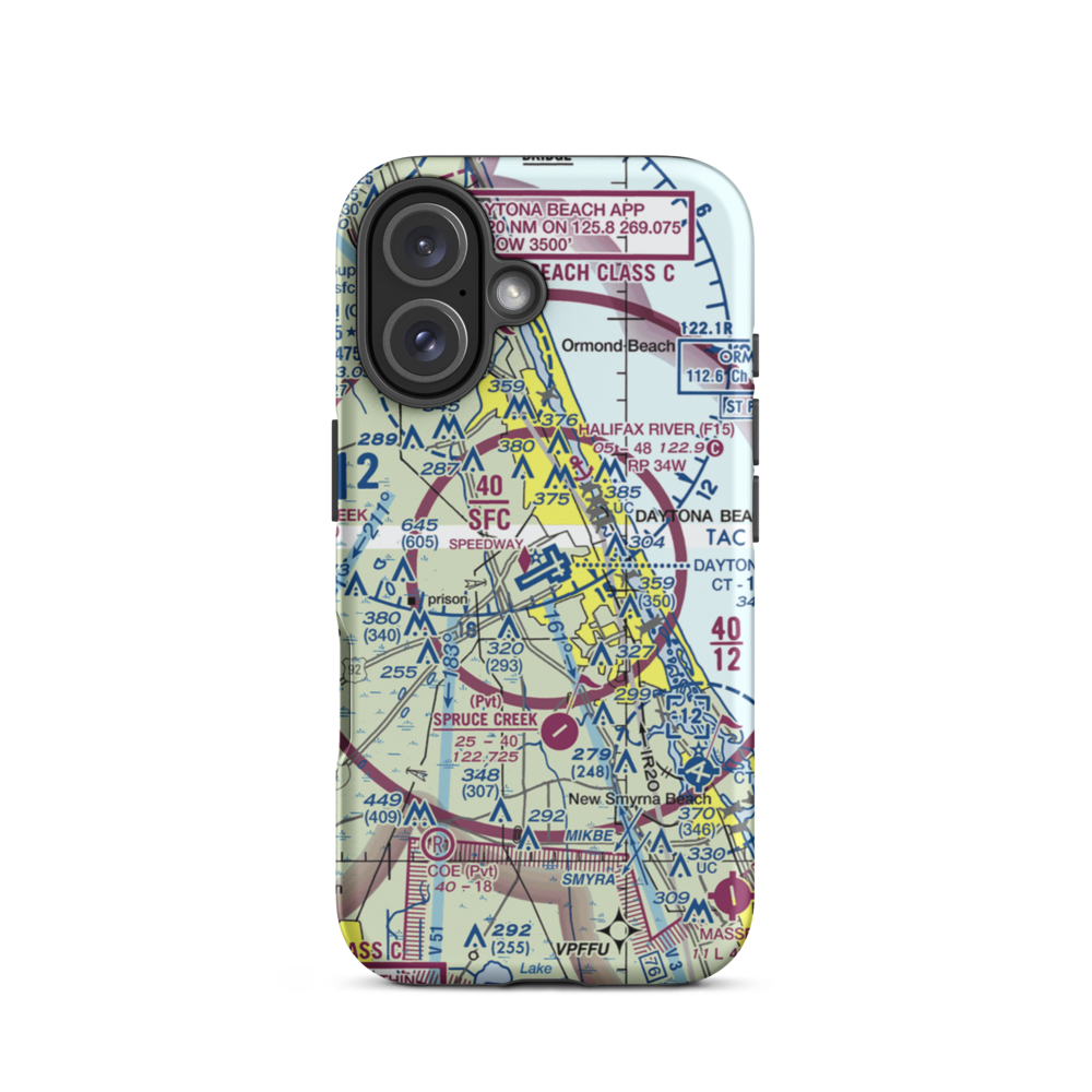 Daytona Beach International Airport (DAB) VFR Sectional  Tough iPhone Case iPhone 16 model shown