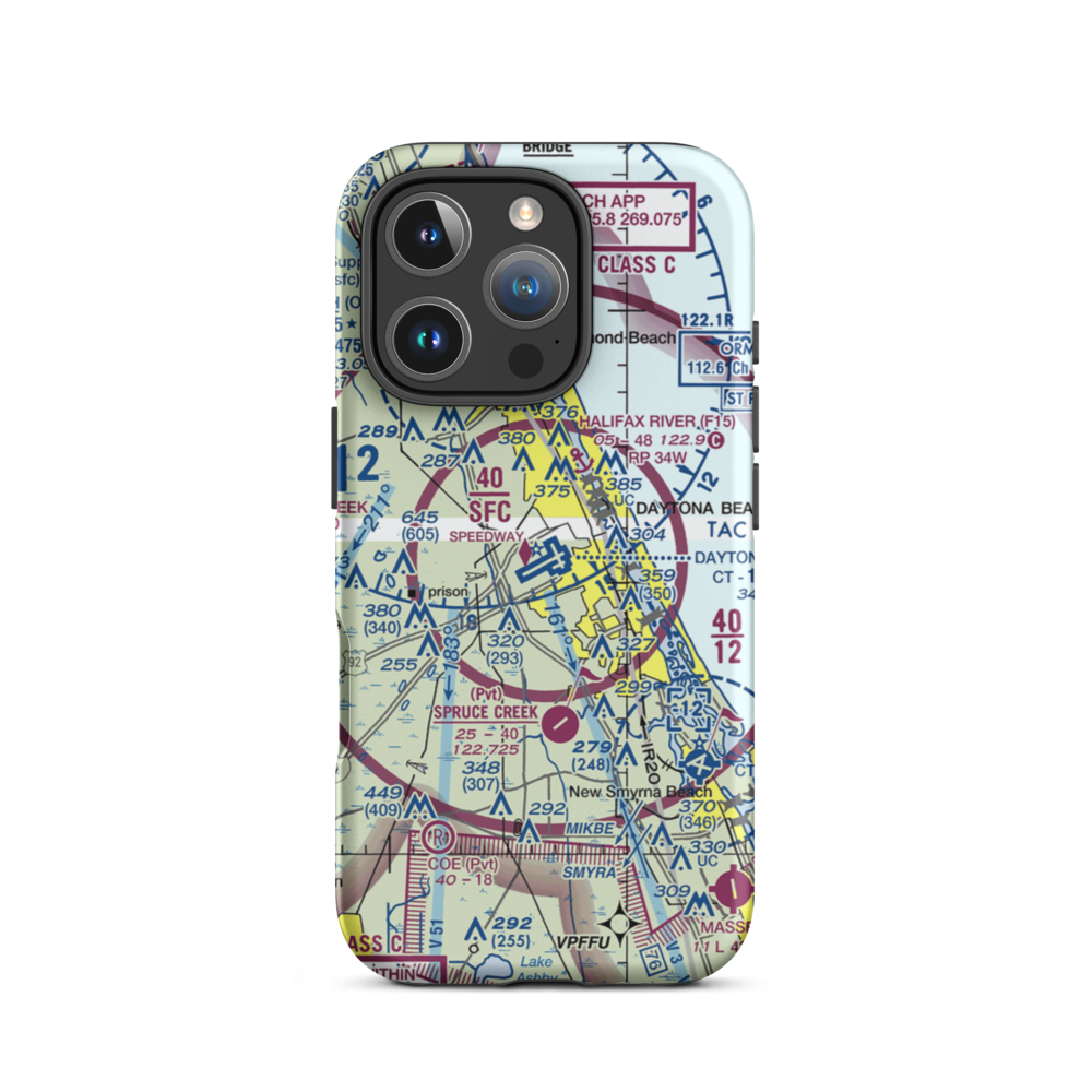 Daytona Beach International Airport (DAB) VFR Sectional  Tough iPhone Case iPhone 16 Pro model shown