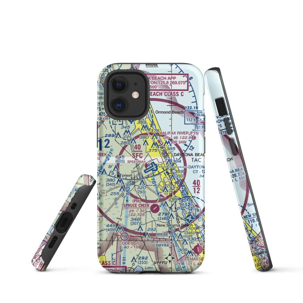 Daytona Beach International Airport (DAB) VFR Sectional  Tough iPhone Case iPhone 12 mini model shown