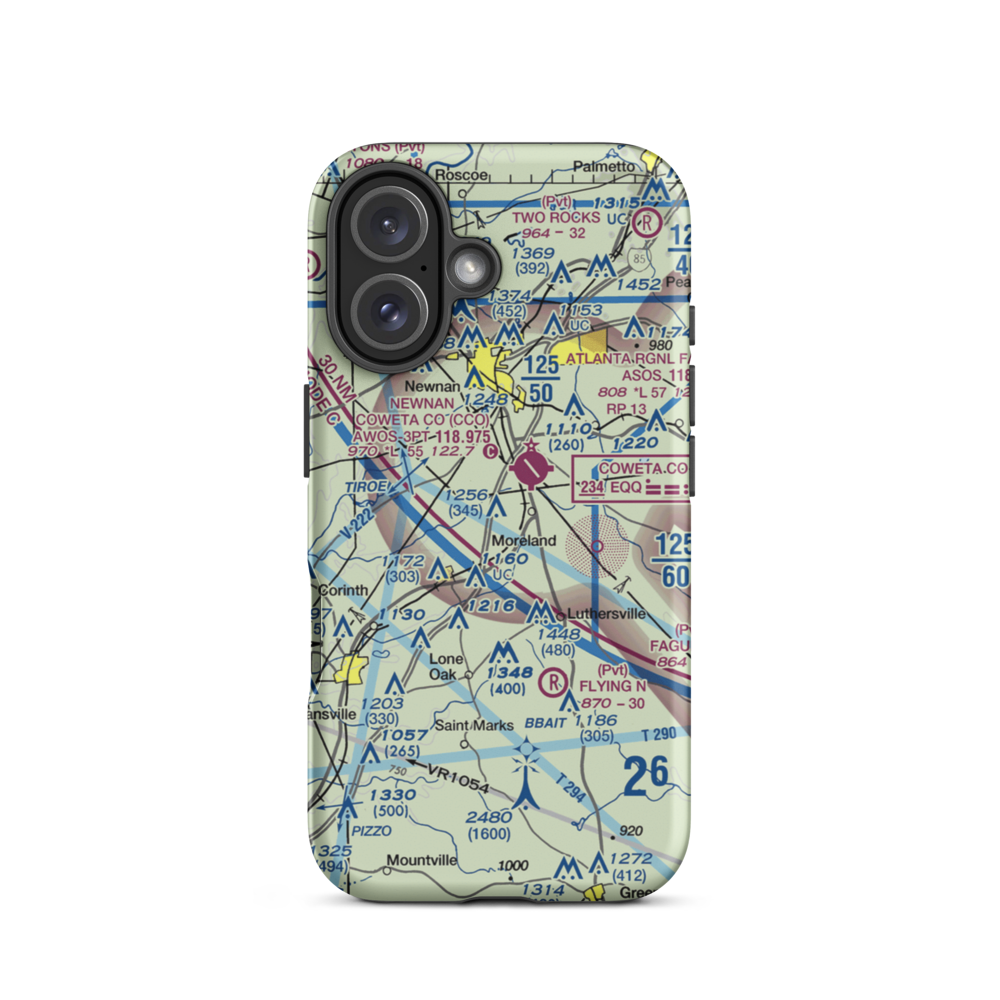 Dbaks Airport (91GA) VFR Sectional  Tough iPhone Case iPhone 16 model shown