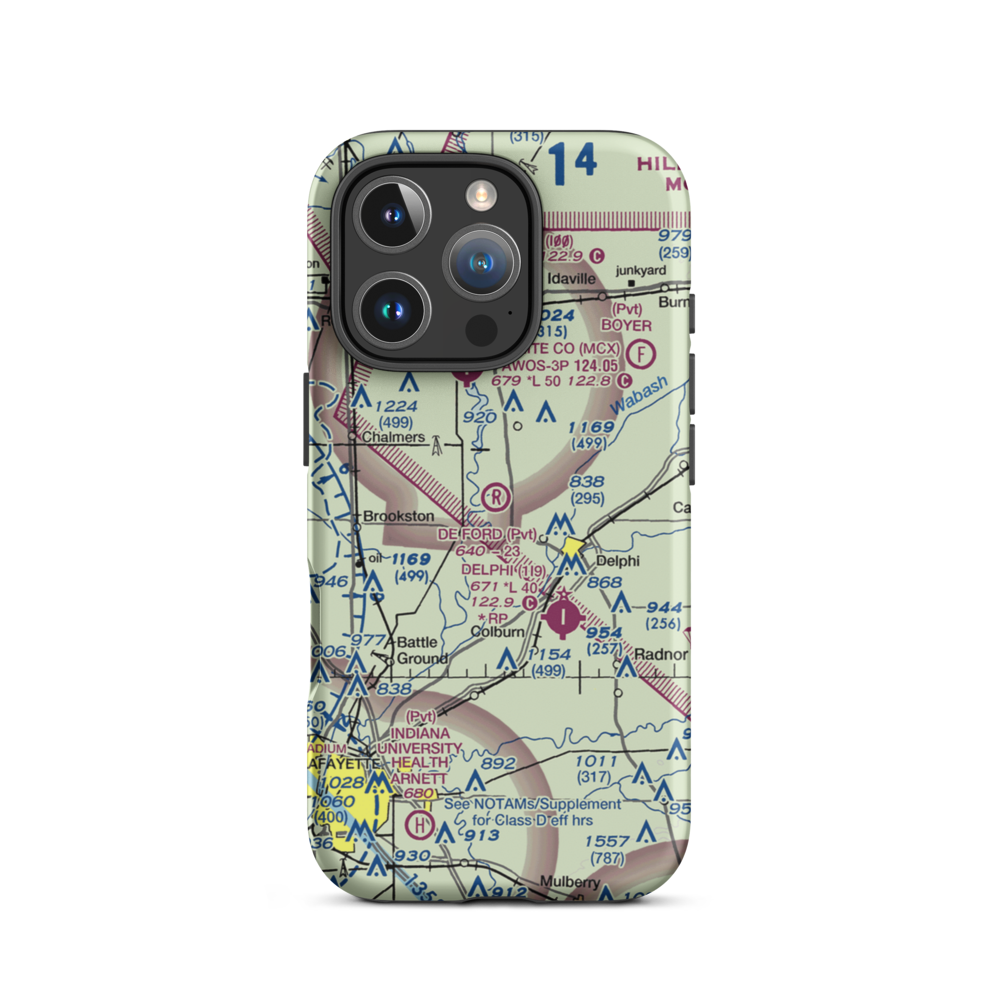 De Ford Airport (4II0) VFR Sectional  Tough iPhone Case iPhone 16 Pro model shown