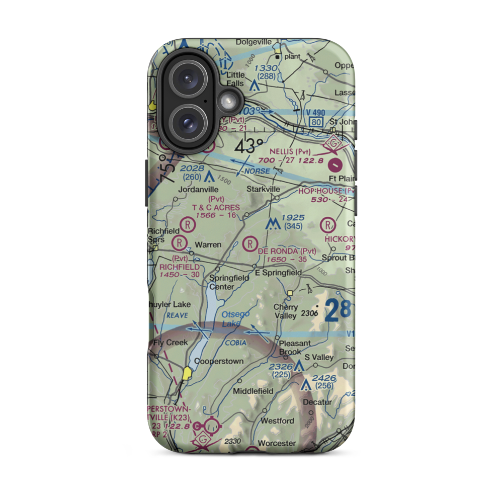 De Ronda Airport (3NY3) VFR Sectional  Tough iPhone Case iPhone 16 Plus model shown