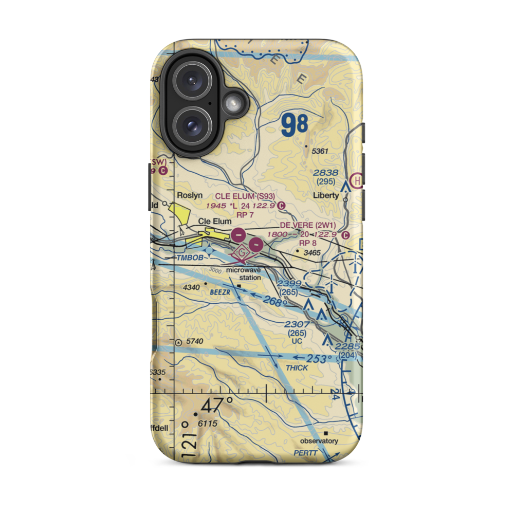 De Vere Field (2W1) VFR Sectional  Tough iPhone Case iPhone 16 Plus model shown