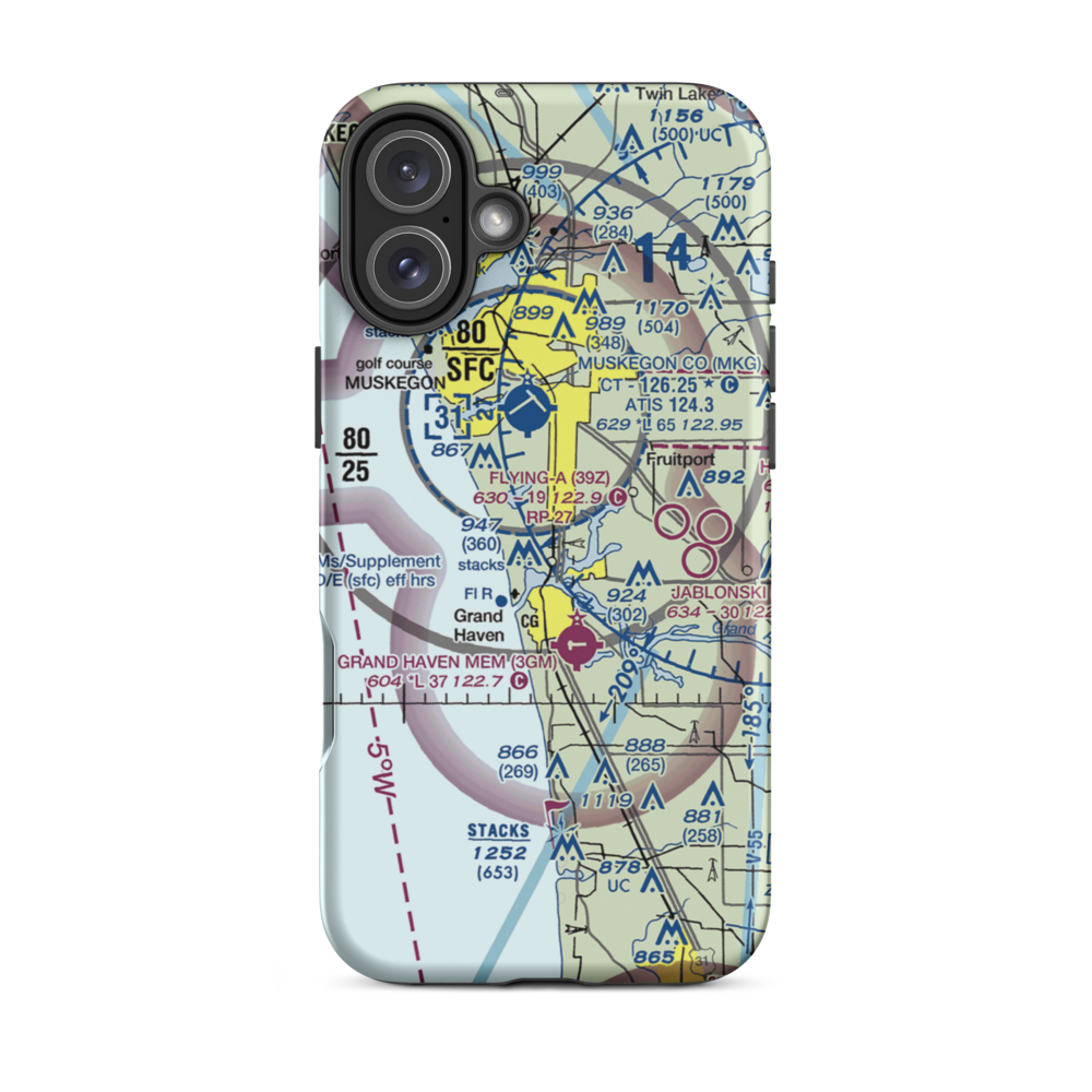 De Witt Property Airport (34MI) VFR Sectional  Tough iPhone Case iPhone 16 Plus model shown