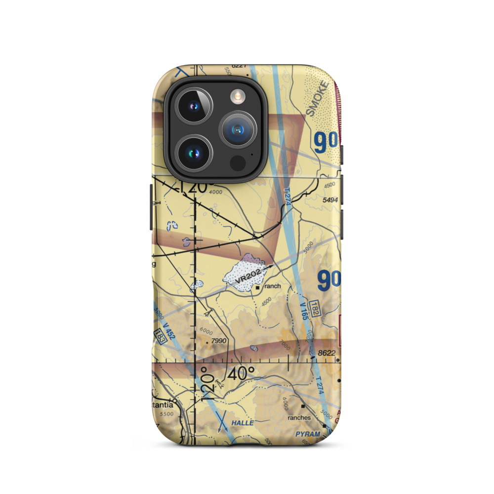 Dead Cow Lakebed Airstrip (HSFIDCL) VFR Sectional  Tough iPhone Case iPhone 16 Pro model shown