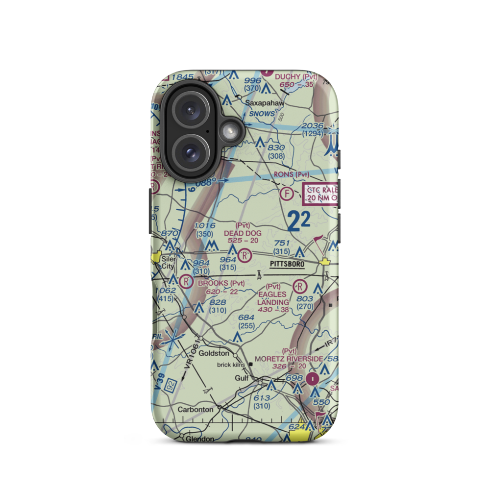 Dead Dog Airport (8NC4) VFR Sectional  Tough iPhone Case iPhone 16 model shown