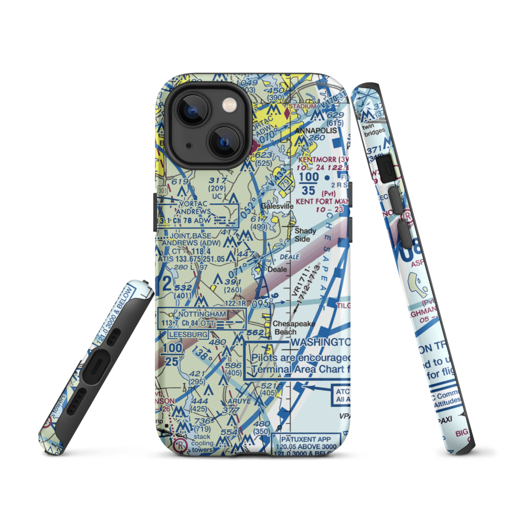 Deale Airport (MD22) VFR Sectional  Tough iPhone Case iPhone 13 model shown