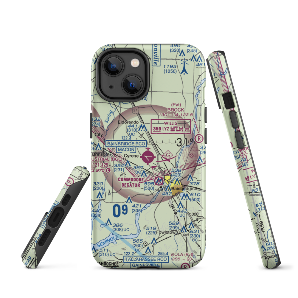 Decatur County Industrial Air Park (BGE) VFR Sectional  Tough iPhone Case iPhone 14 model shown