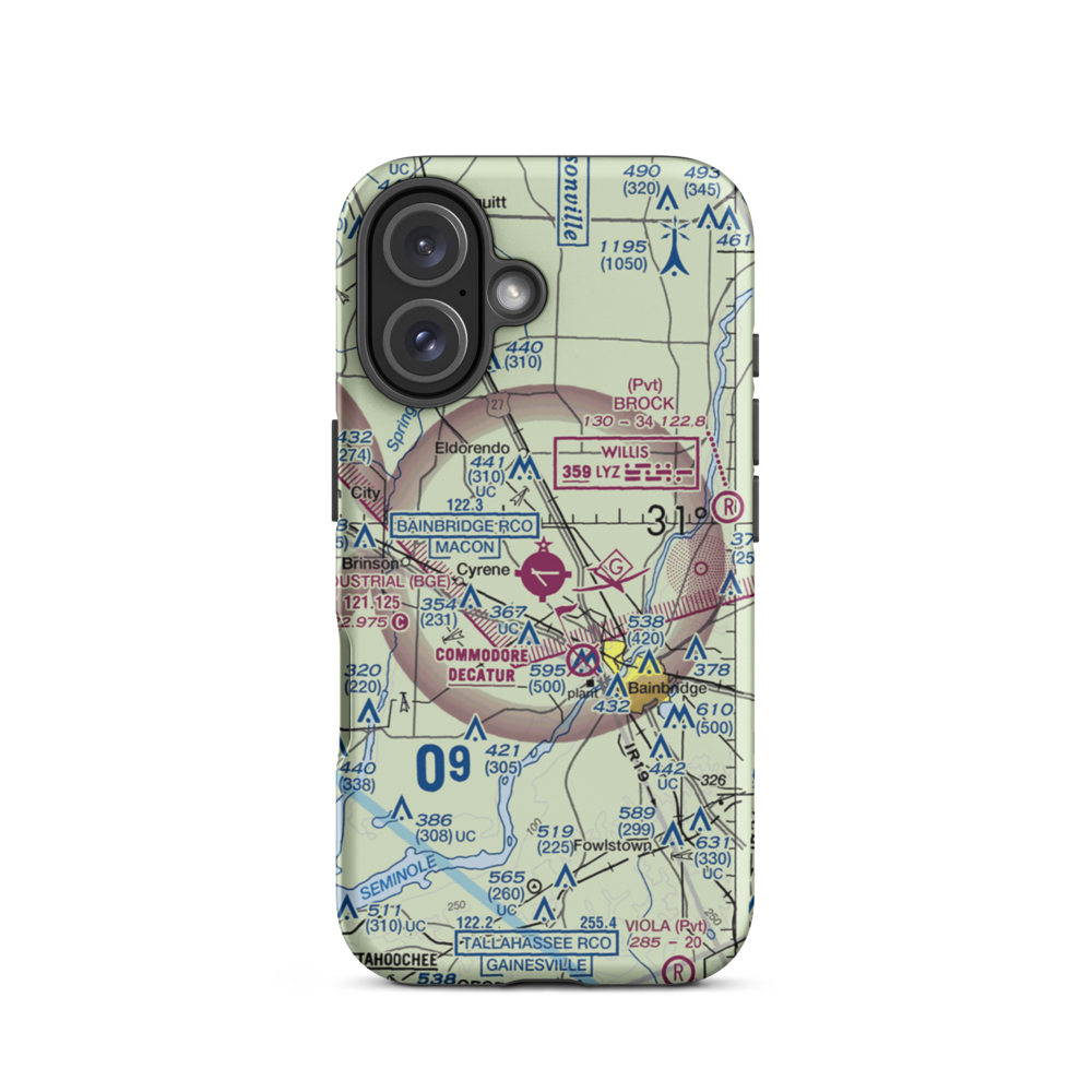 Decatur County Industrial Air Park (BGE) VFR Sectional  Tough iPhone Case iPhone 16 model shown