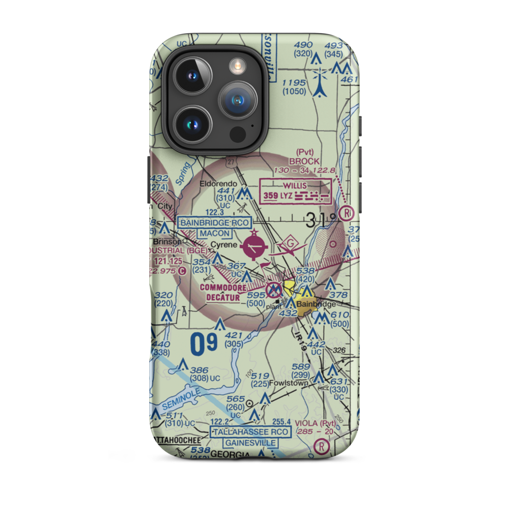 Decatur County Industrial Air Park (BGE) VFR Sectional  Tough iPhone Case iPhone 16 Pro Max model shown