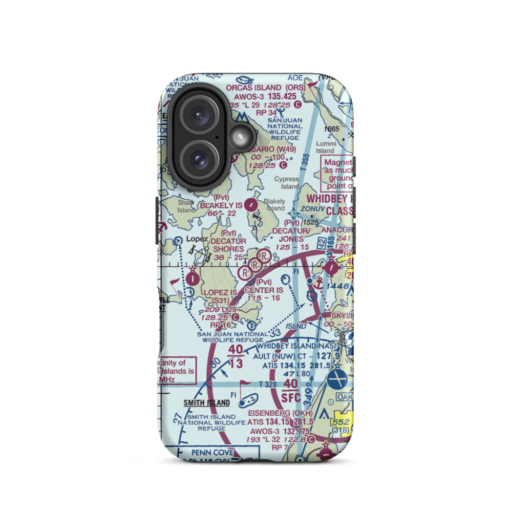 Decatur Shores Airport (DTR) VFR Sectional  Tough iPhone Case iPhone 16 model shown
