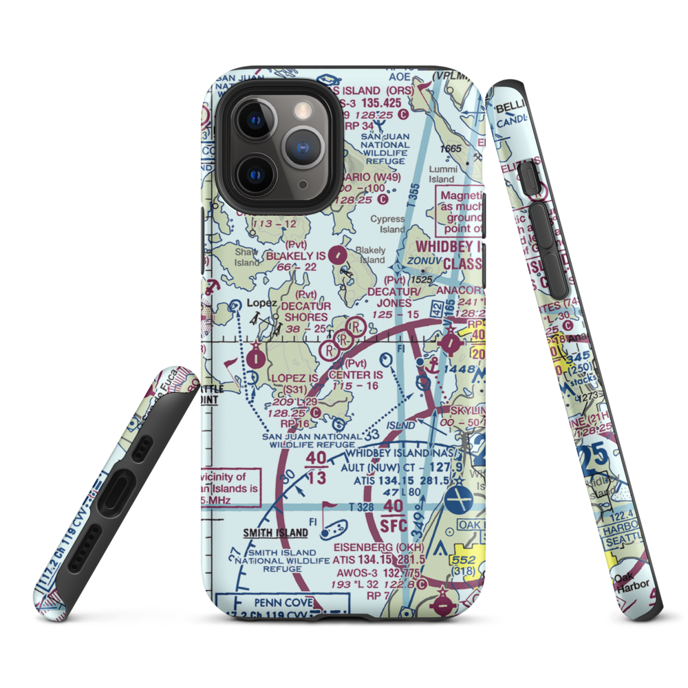 Decatur Shores Airport (WN07) VFR Sectional  Tough iPhone Case iPhone 11 Pro model shown