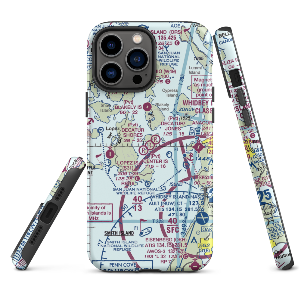 Decatur Shores Airport (WN07) VFR Sectional  Tough iPhone Case iPhone 13 Pro Max model shown