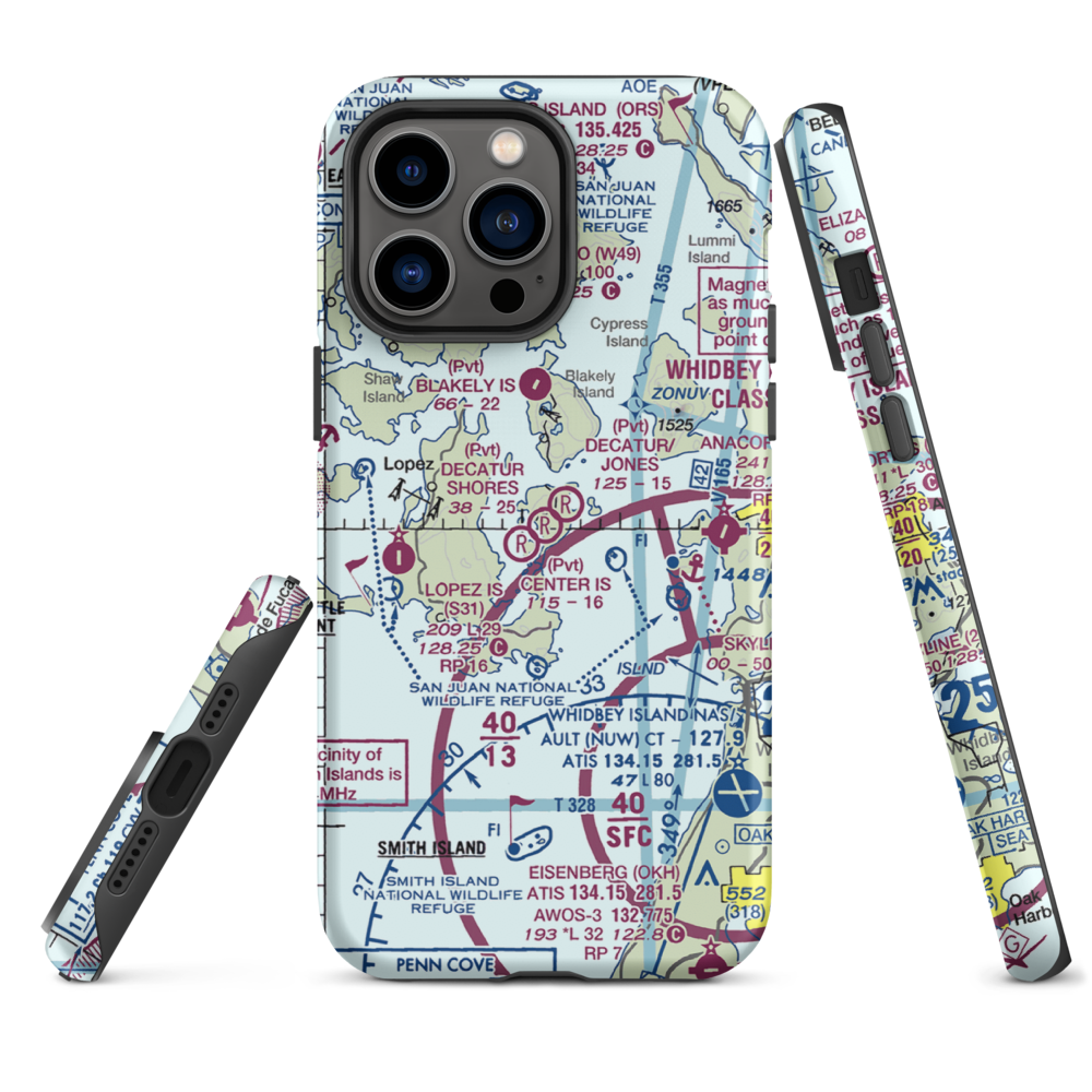Decatur Shores Airport (WN07) VFR Sectional  Tough iPhone Case iPhone 14 Pro Max model shown