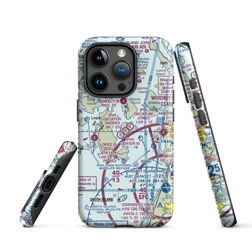 Decatur Shores Airport (WN07) VFR Sectional  Tough iPhone Case iPhone 15 Pro model shown