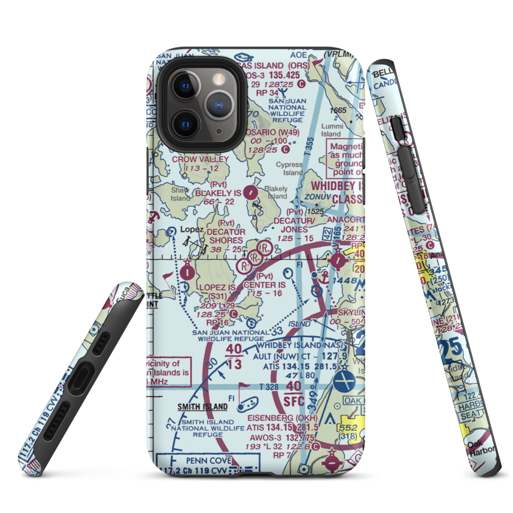 Decatur Shores Airport (WN07) VFR Sectional  Tough iPhone Case iPhone 11 Pro Max model shown