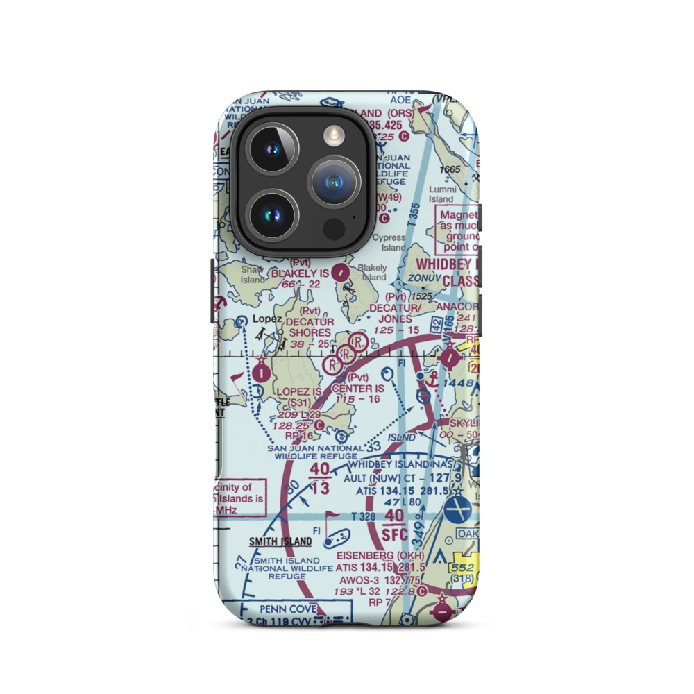 Decatur Shores Airport (WN07) VFR Sectional  Tough iPhone Case iPhone 16 Pro model shown