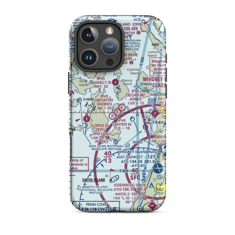 Decatur Shores Airport (WN07) VFR Sectional  Tough iPhone Case iPhone 16 Pro Max model shown
