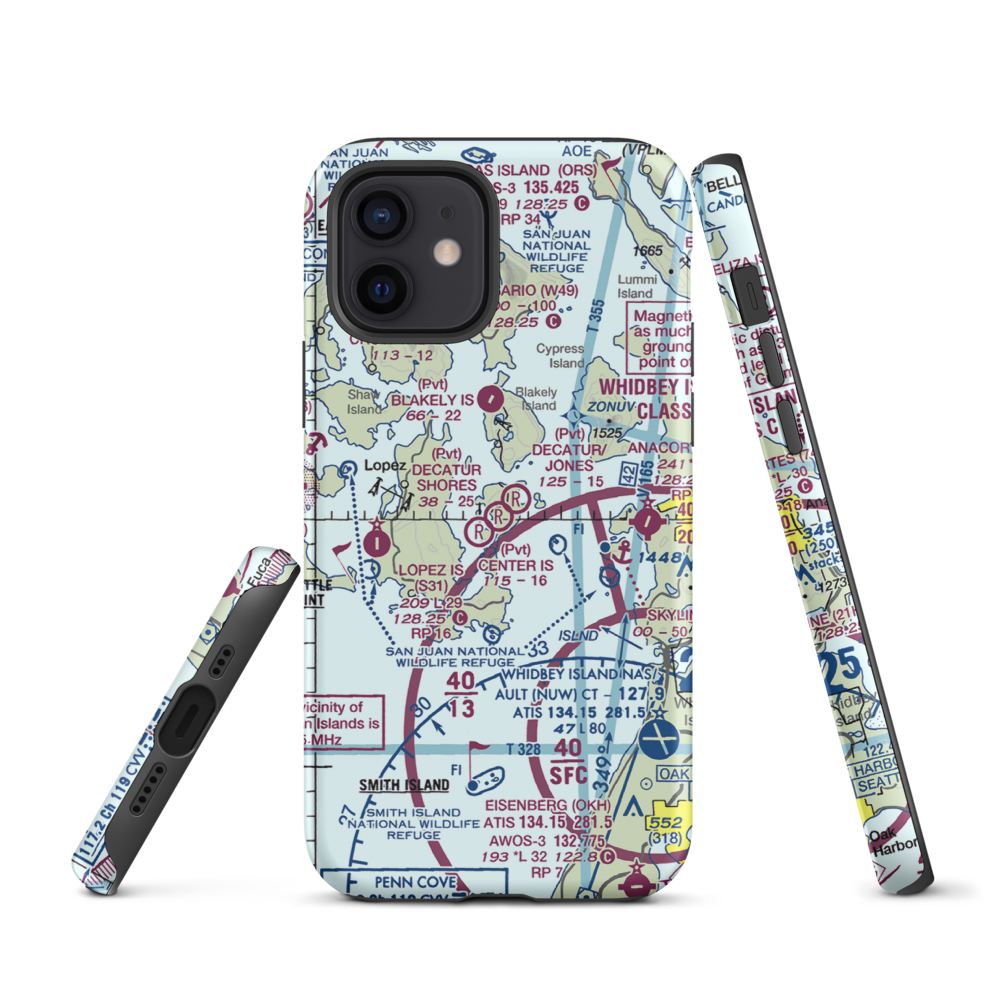 Decatur Shores Airport (WN07) VFR Sectional  Tough iPhone Case iPhone 12 model shown