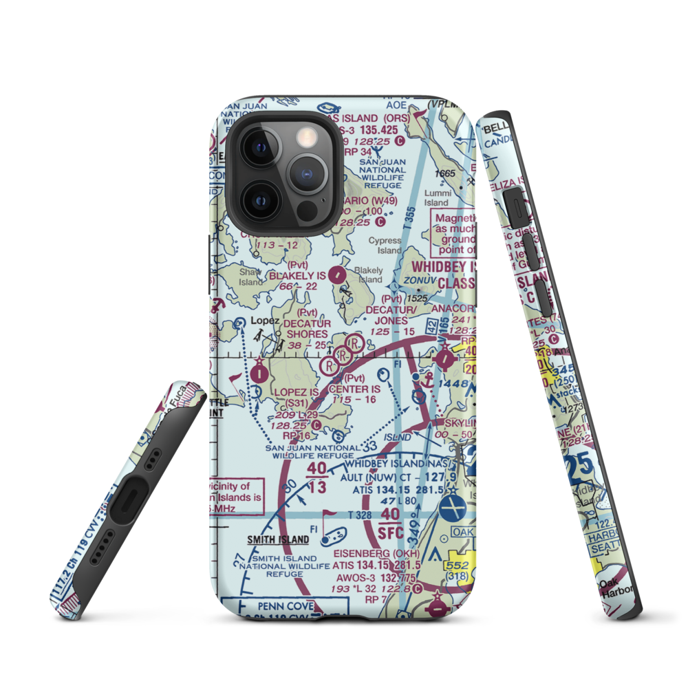 Decatur Shores Airport (WN07) VFR Sectional  Tough iPhone Case iPhone 12 Pro model shown