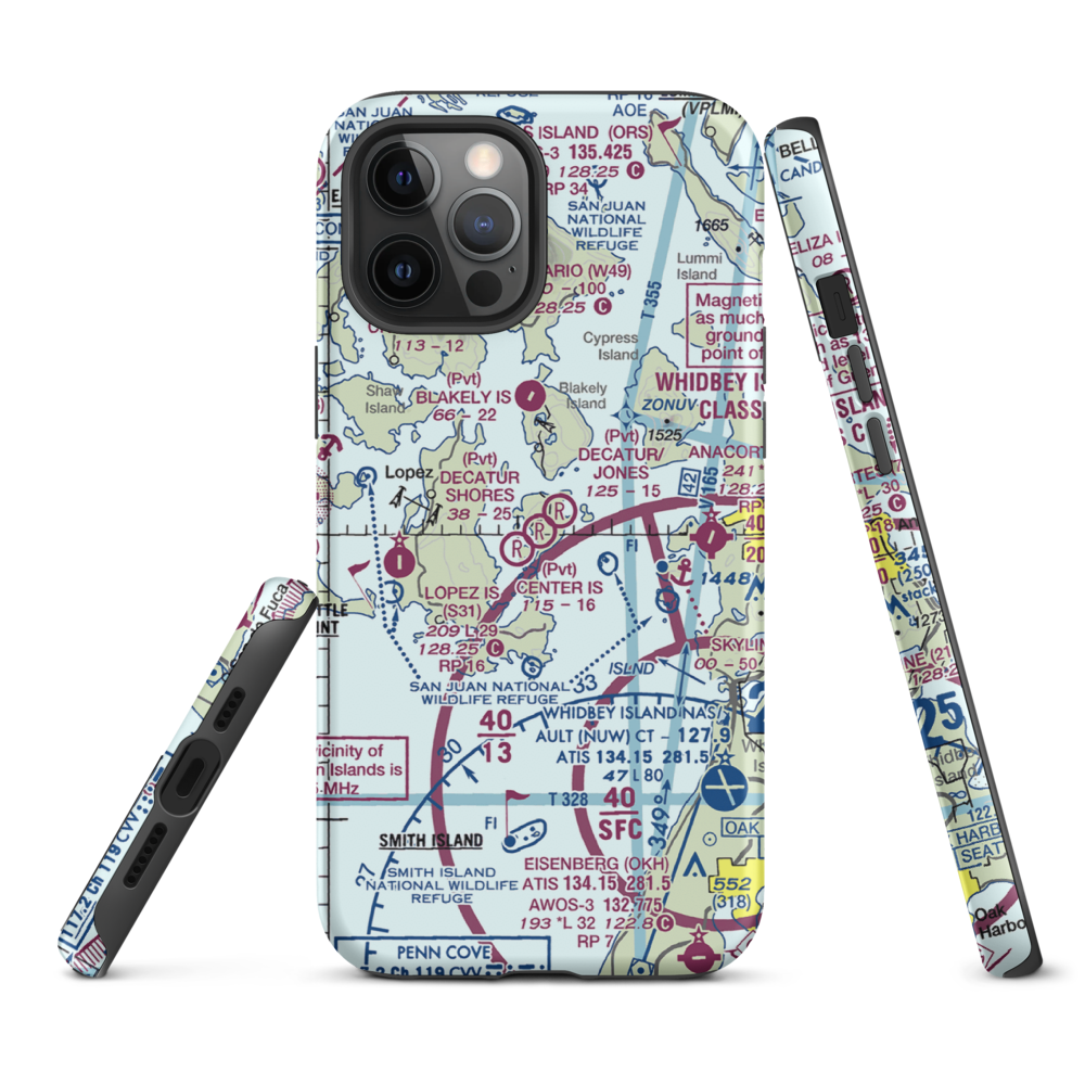Decatur Shores Airport (WN07) VFR Sectional  Tough iPhone Case iPhone 12 Pro Max model shown