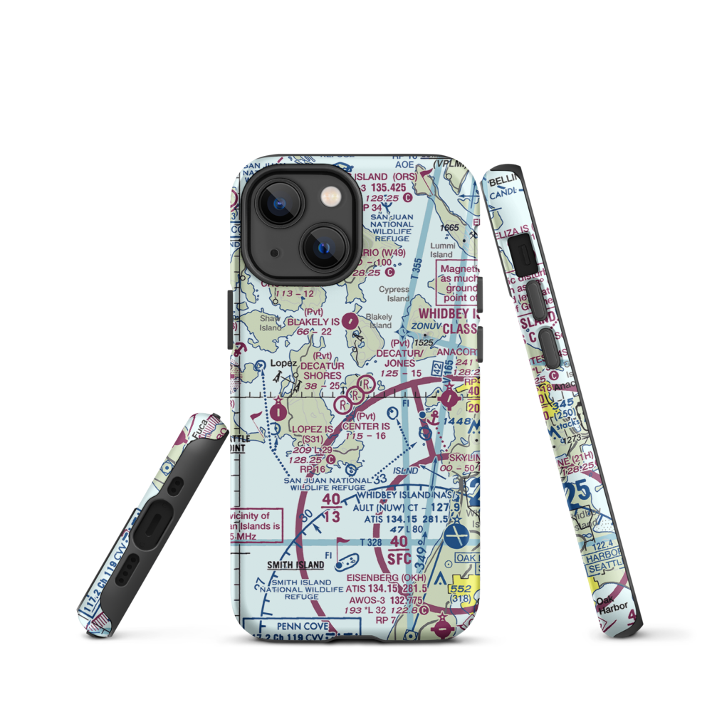 Decatur Shores Airport (WN07) VFR Sectional  Tough iPhone Case iPhone 13 mini model shown