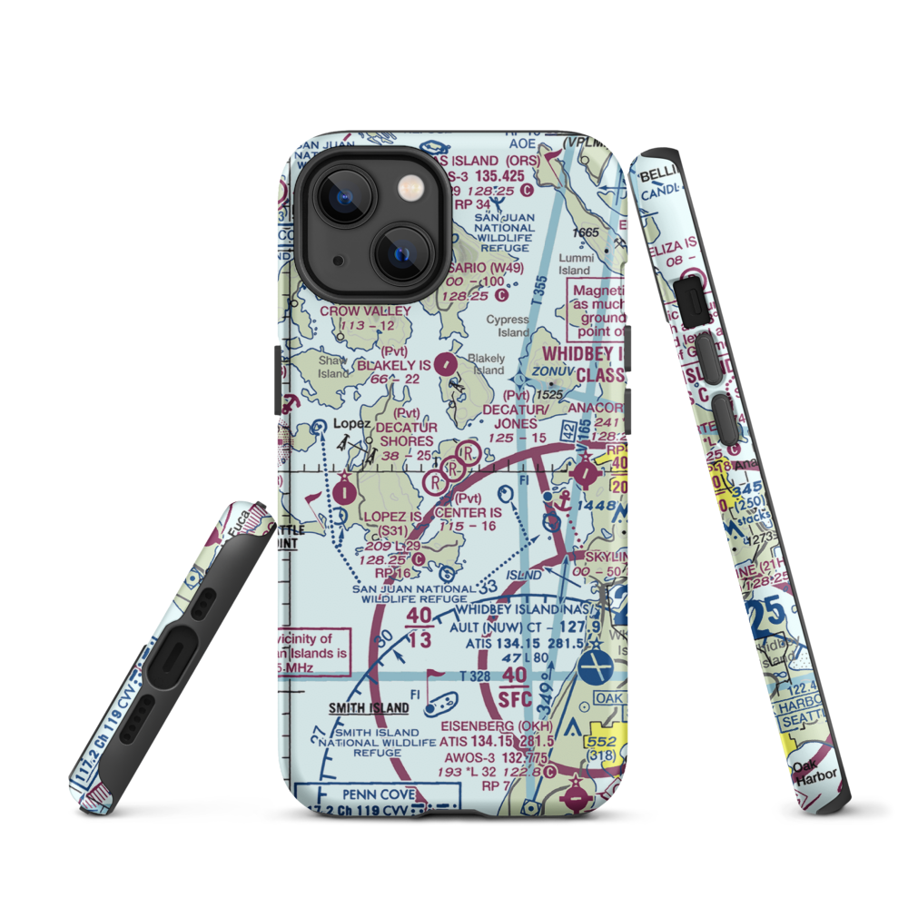 Decatur Shores Airport (WN07) VFR Sectional  Tough iPhone Case iPhone 13 model shown