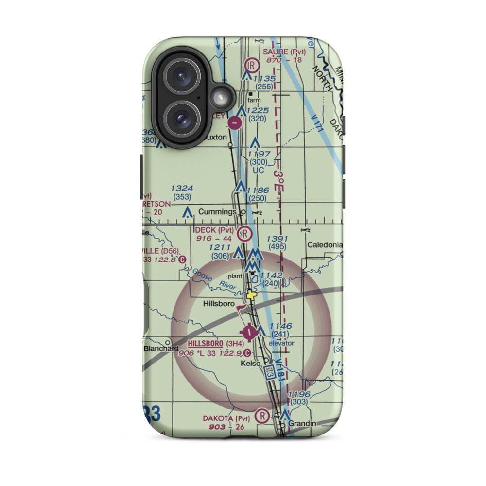 Deck Airport (5ND9) VFR Sectional  Tough iPhone Case iPhone 16 Plus model shown