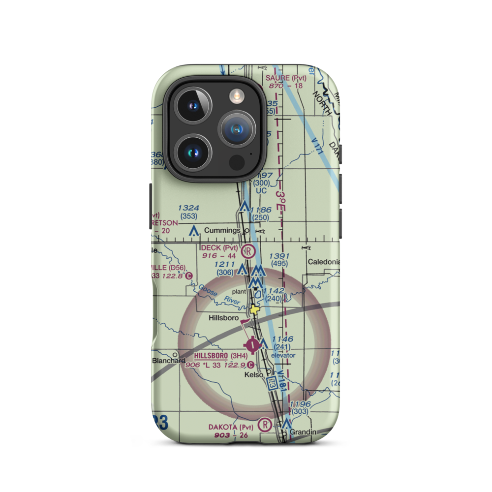 Deck Airport (5ND9) VFR Sectional  Tough iPhone Case iPhone 16 Pro model shown