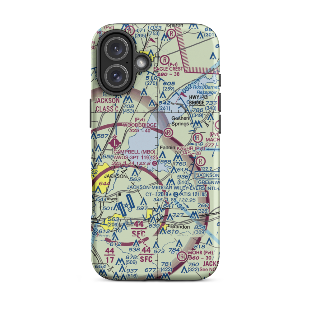 Dee's Strip (5MS6) VFR Sectional  Tough iPhone Case iPhone 16 Plus model shown