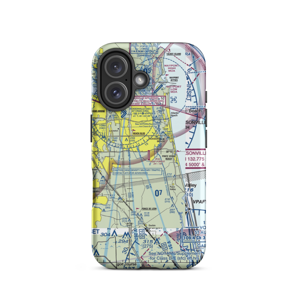Deep Forest Airport (FD48) VFR Sectional  Tough iPhone Case iPhone 16 model shown