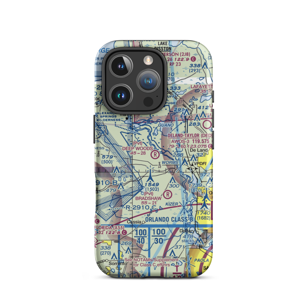 Deep Woods Ranch Airport (FD86) VFR Sectional  Tough iPhone Case iPhone 16 Pro model shown