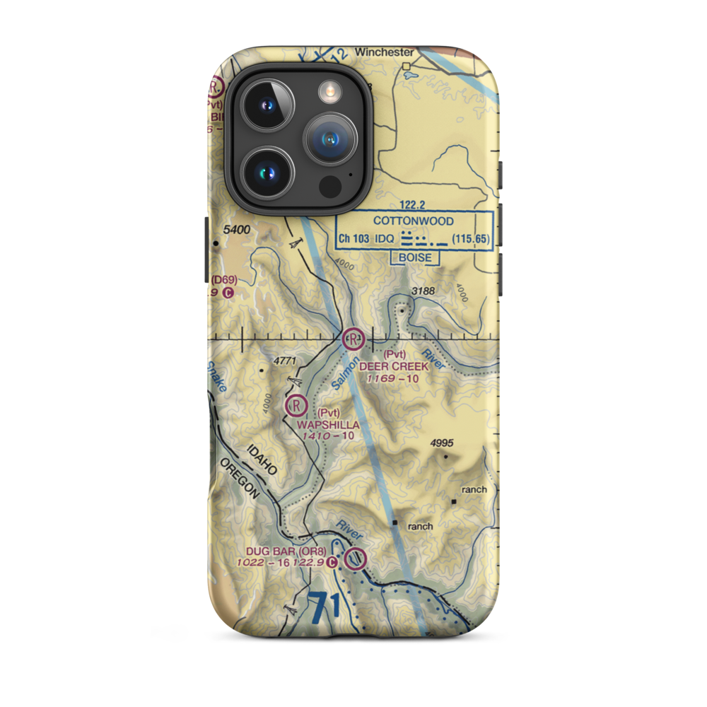 Deer Creek Airport (95ID) VFR Sectional  Tough iPhone Case iPhone 16 Pro Max model shown