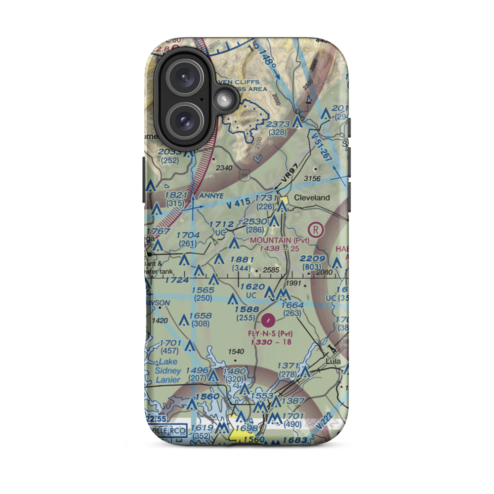 Deer Crossing Airport (21GE) VFR Sectional  Tough iPhone Case iPhone 16 Plus model shown