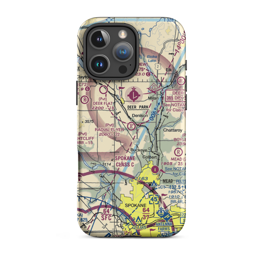 Deer Park / Radial Flyer Airport (WT21) VFR Sectional  Tough iPhone Case iPhone 16 Pro Max model shown