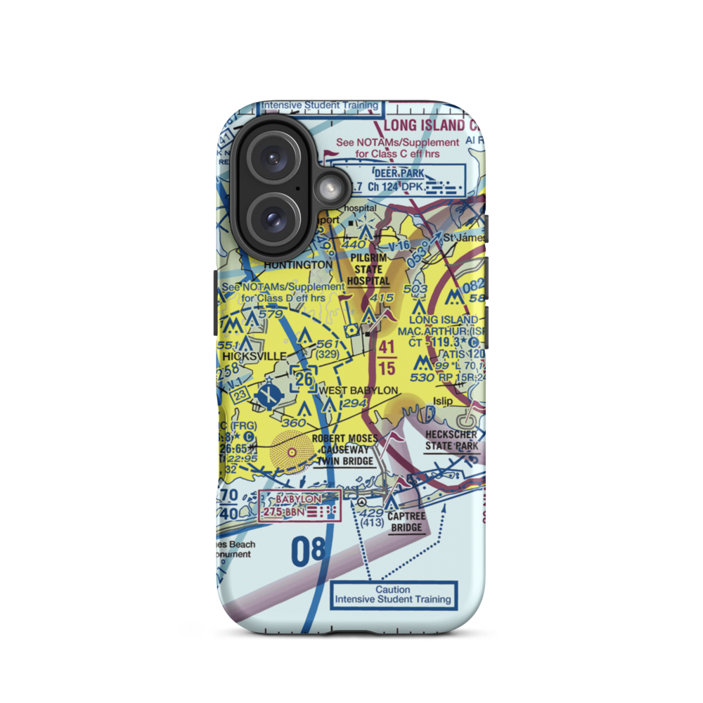 Deer Park Airport (DPK) VFR Sectional  Tough iPhone Case iPhone 16 model shown