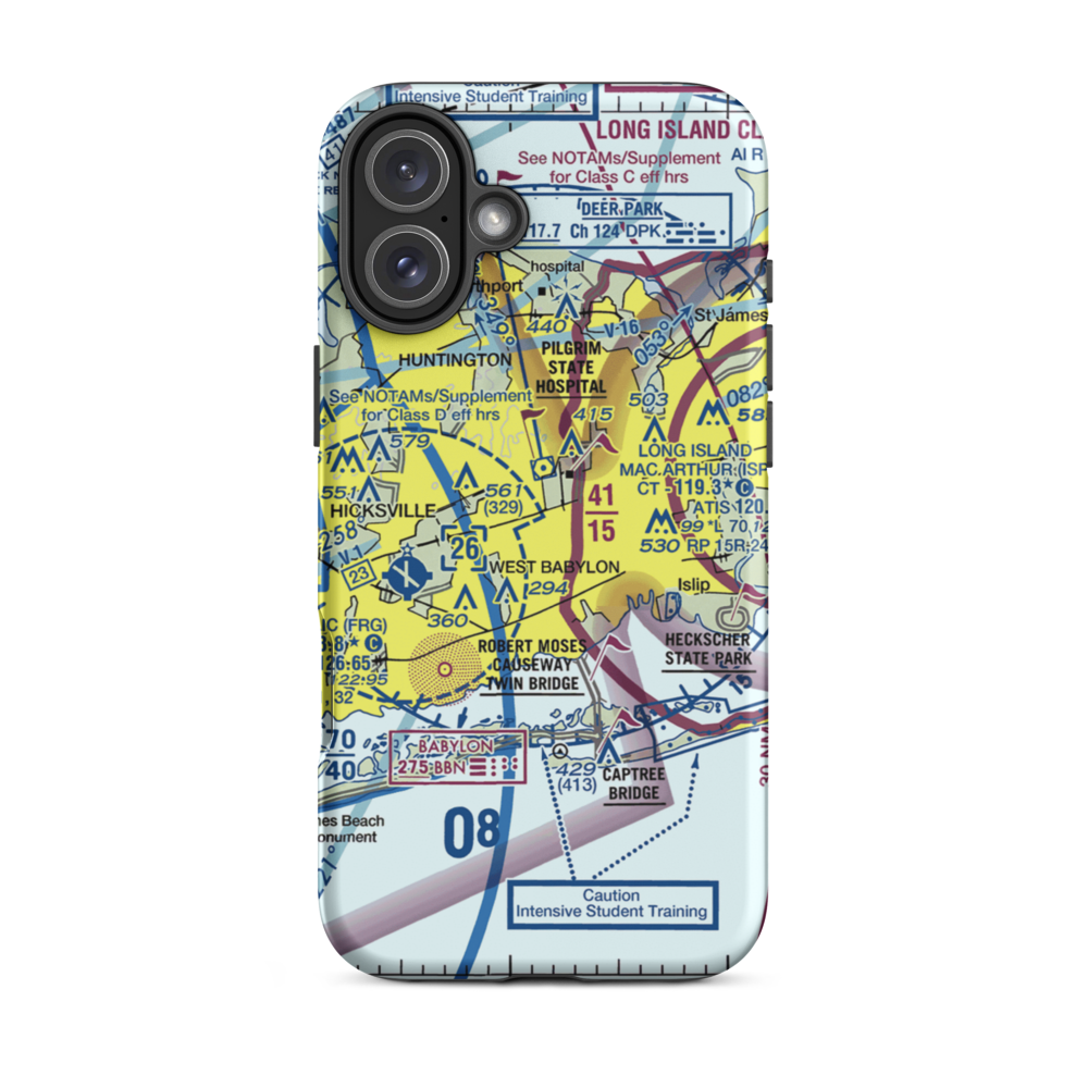 Deer Park Airport (DPK) VFR Sectional  Tough iPhone Case iPhone 16 Plus model shown