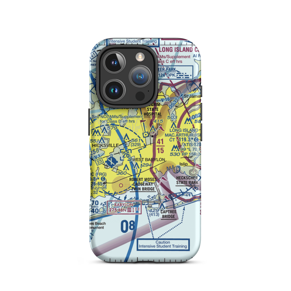 Deer Park Airport (DPK) VFR Sectional  Tough iPhone Case iPhone 16 Pro model shown