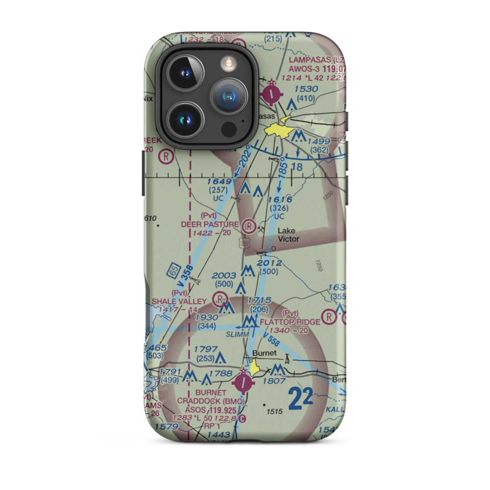 Deer Pasture Airport (69TE) VFR Sectional  Tough iPhone Case iPhone 16 Pro Max model shown