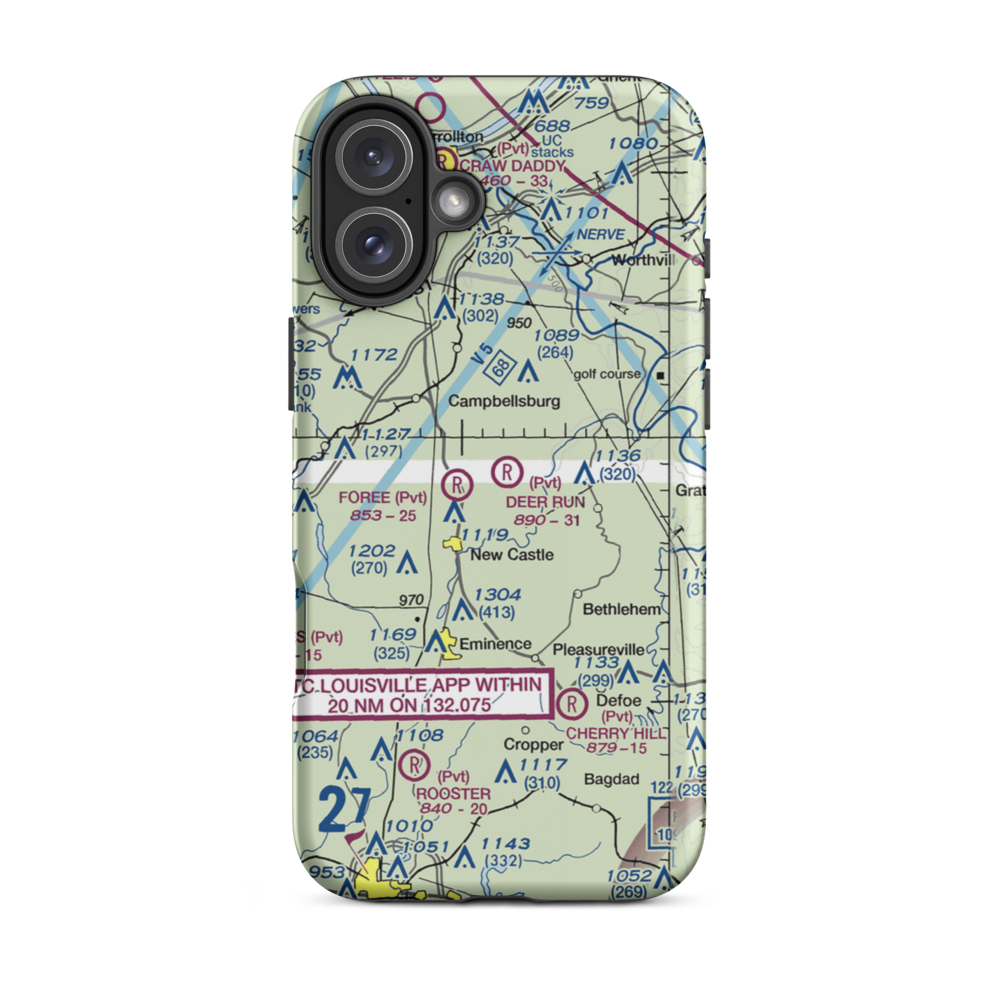 Deer Run Airpark (85KY) VFR Sectional  Tough iPhone Case iPhone 16 Plus model shown