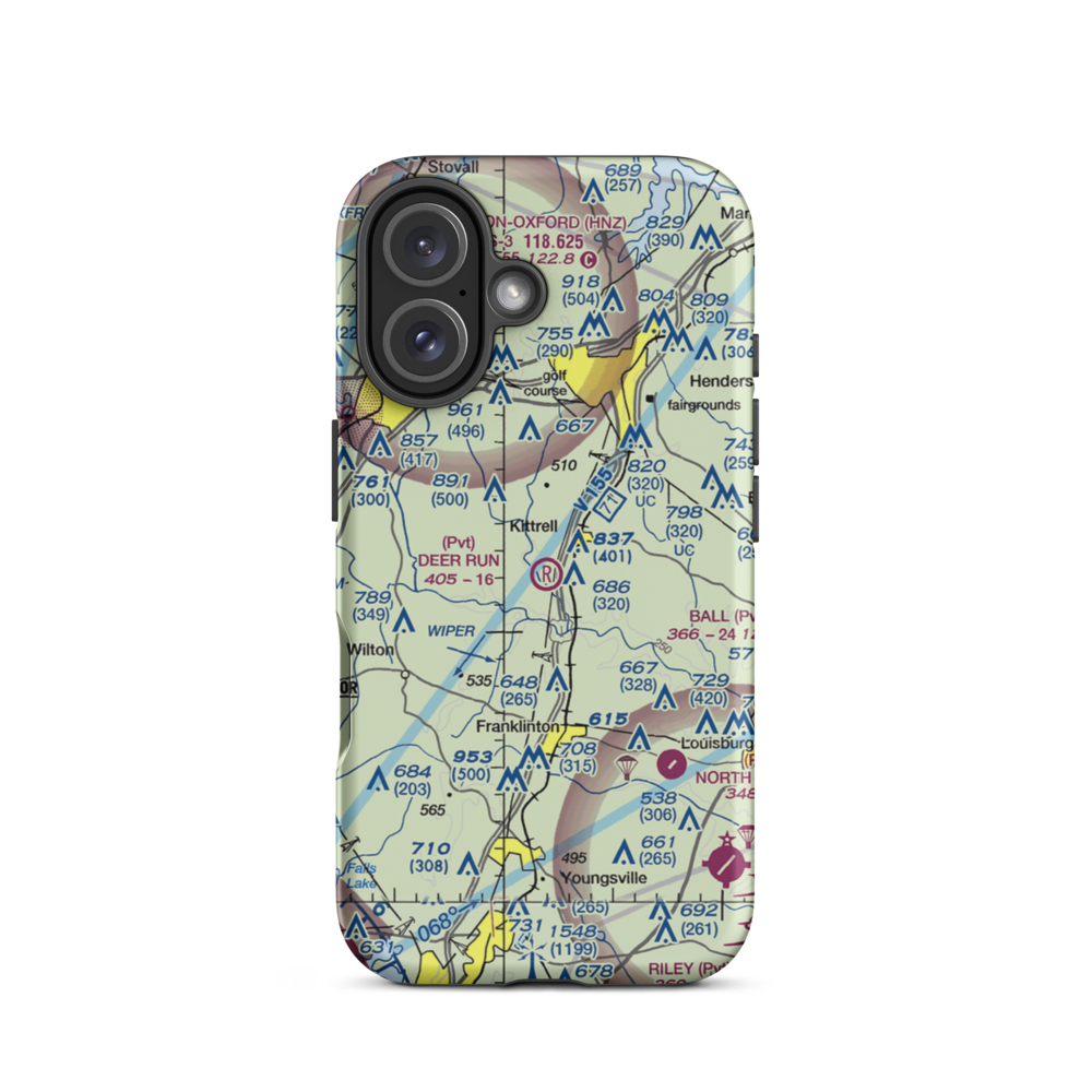 Deer Run Airport (NC56) VFR Sectional  Tough iPhone Case iPhone 16 model shown